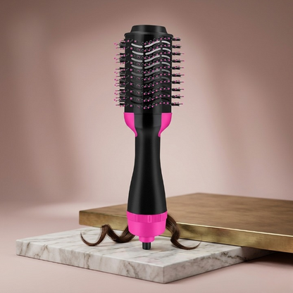3-in-1 Hot Air Brush – Professional One-Step Hair Dryer, Straightener, and Curler