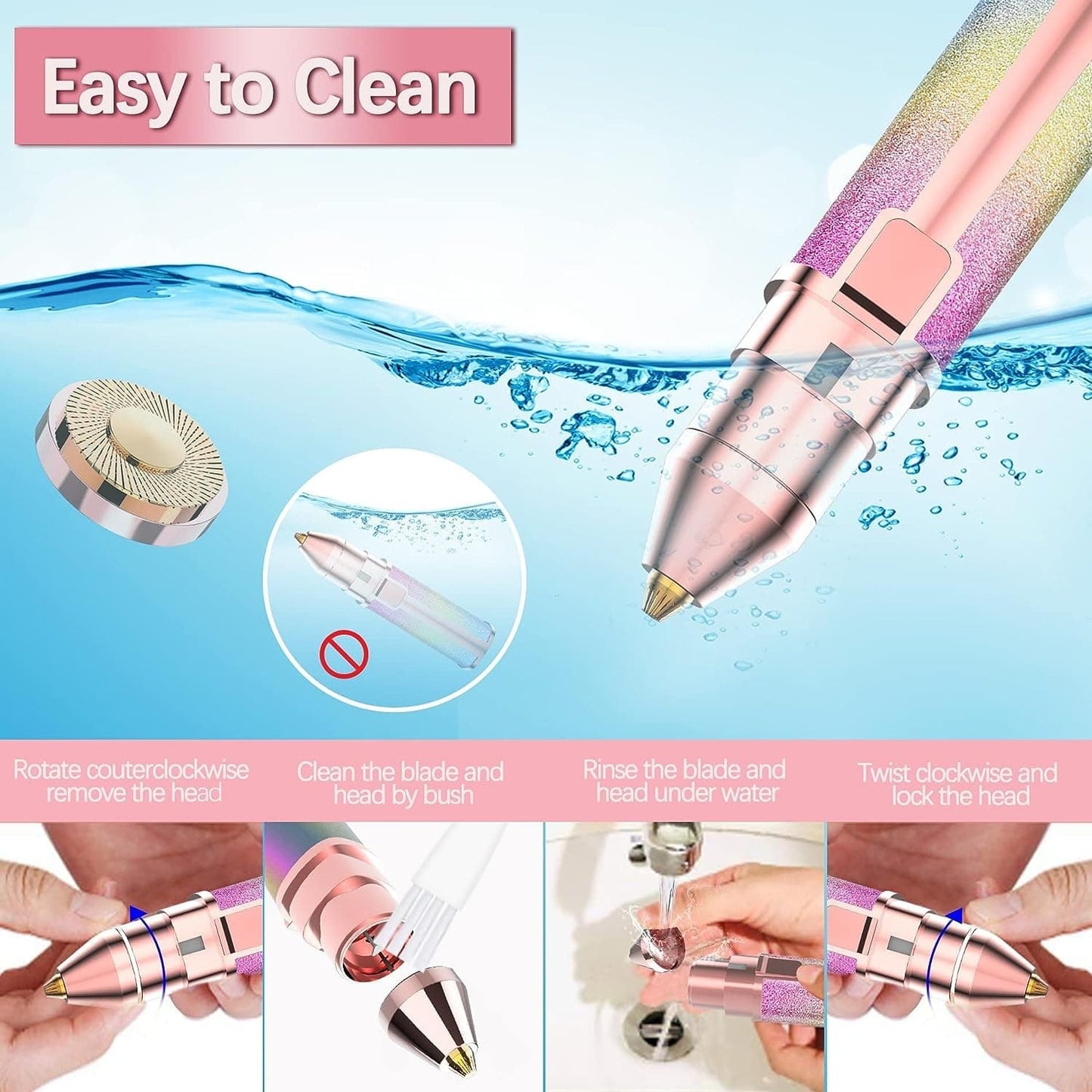 2-in-1 Electric Eyebrow Trimmer & Facial Hair Remover for Women | Painless & Rechargeable