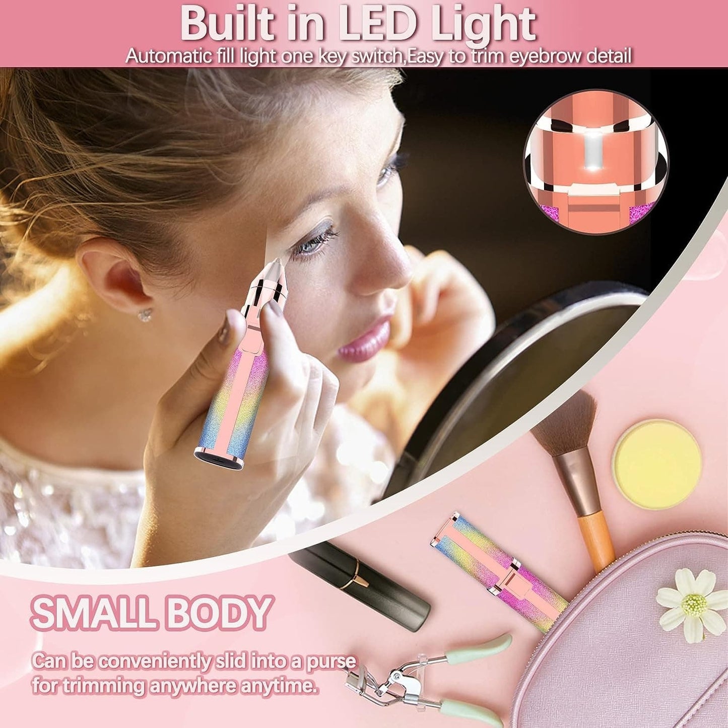 2-in-1 Electric Eyebrow Trimmer & Facial Hair Remover for Women | Painless & Rechargeable