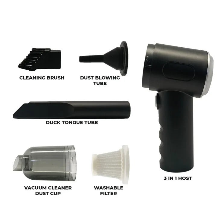3-in-1 Portable Wireless Vacuum Cleaner AS 228 – Handheld, Powerful Suction for Car, Home, Office & Everyday Quick Cleaning